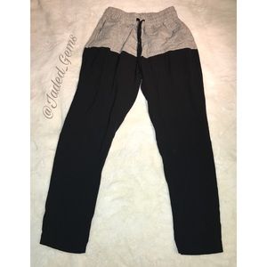 Mixed material Avenir pants - black